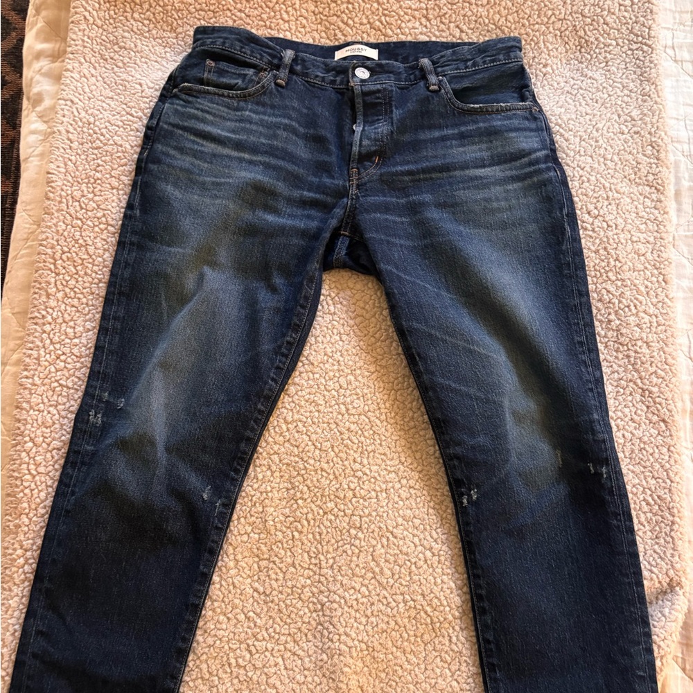 Moussy Dark Blue ‘Saab’ Straight Leg Jeans